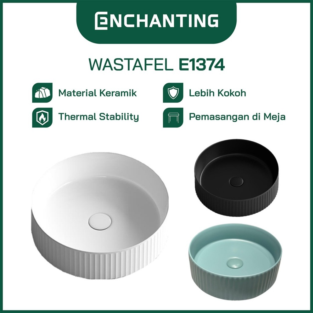 ENCHANTING Wastafel Meja Cuci Tangan Keramik Europe Enchanting E1374