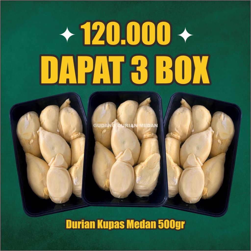 

Durian Kupas Medan 500gr (Dapat 3 Box)