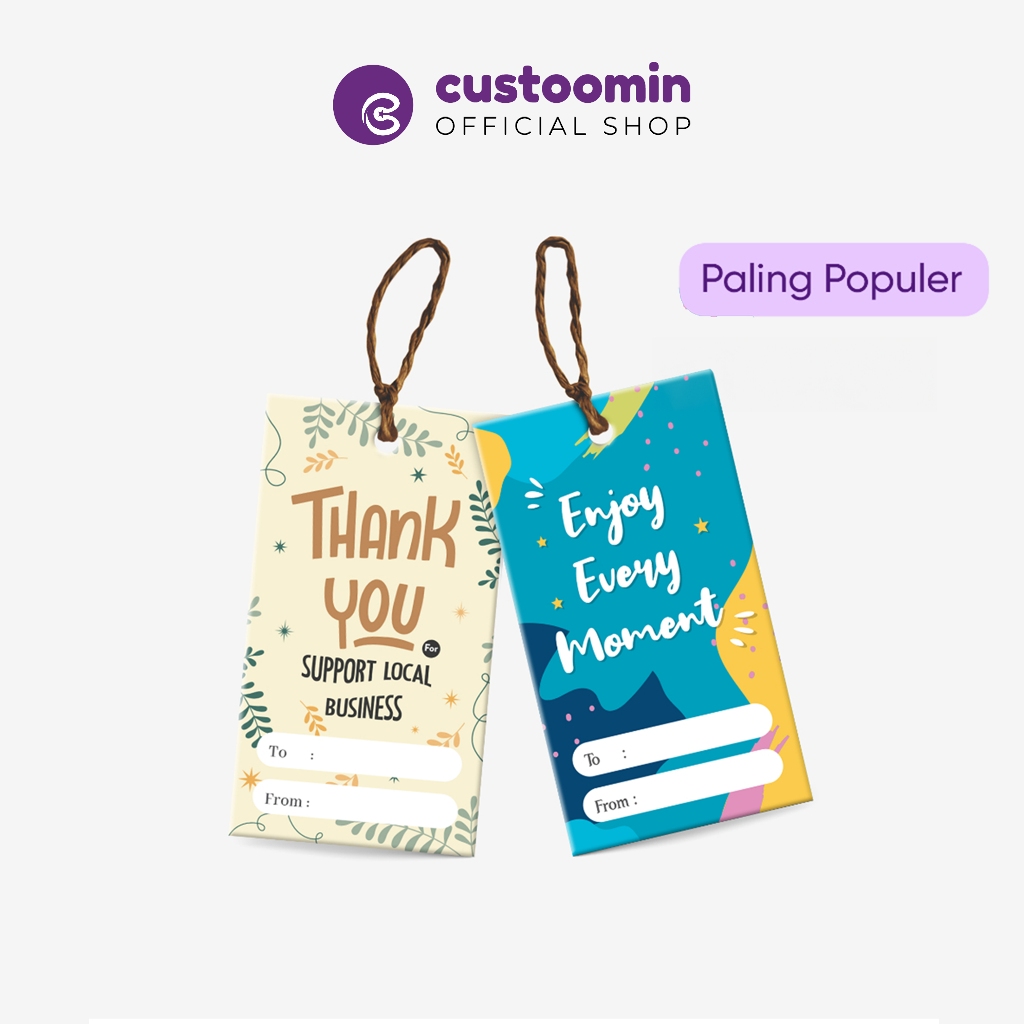 

Custoom.in - Hangtag Bentuk Kotak (Ukuran 5x 9cm) - Aesthetic Tag - Label Lucu