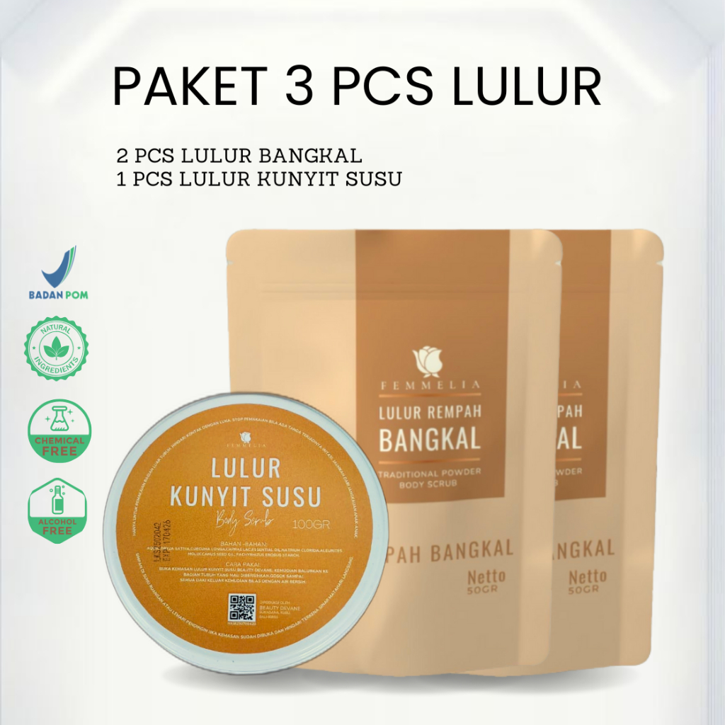 Paket Hemat 2 pcs Lulur Bangkal & 1 pcs Kunyit Susu