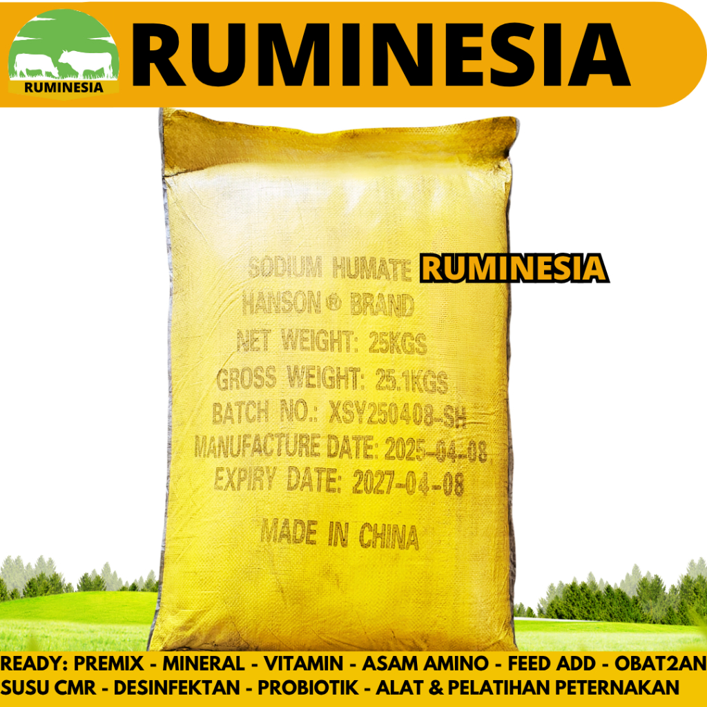ASAM HUMAT 25 KG 85% HANSON (1 SAK KUNING) - Sodium Humate 25 kg Humic Acid 25 kg Sodium Humat Humid