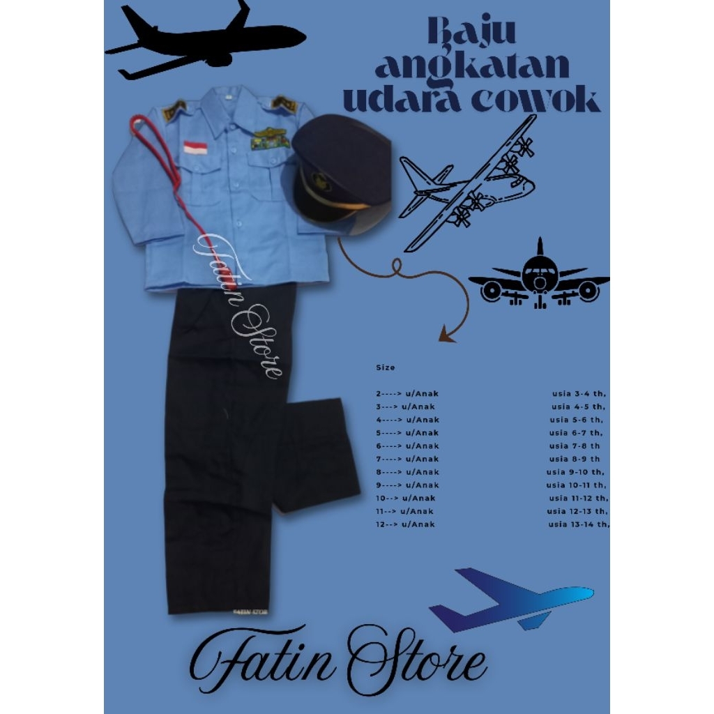 BAJU PROVESI ANAK BAJU TNI AU ANAK LAKI LAKI PEREMPUAN