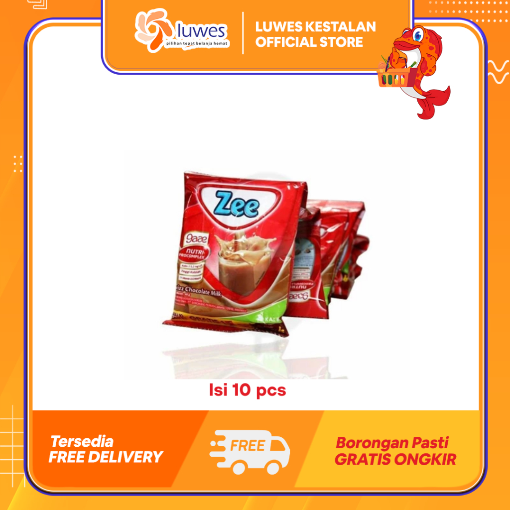 

(ISI 10 Sachet) Zee Susu Bubuk Swiss Chocolate Mengandung Vitamin, Protein & Kalsium