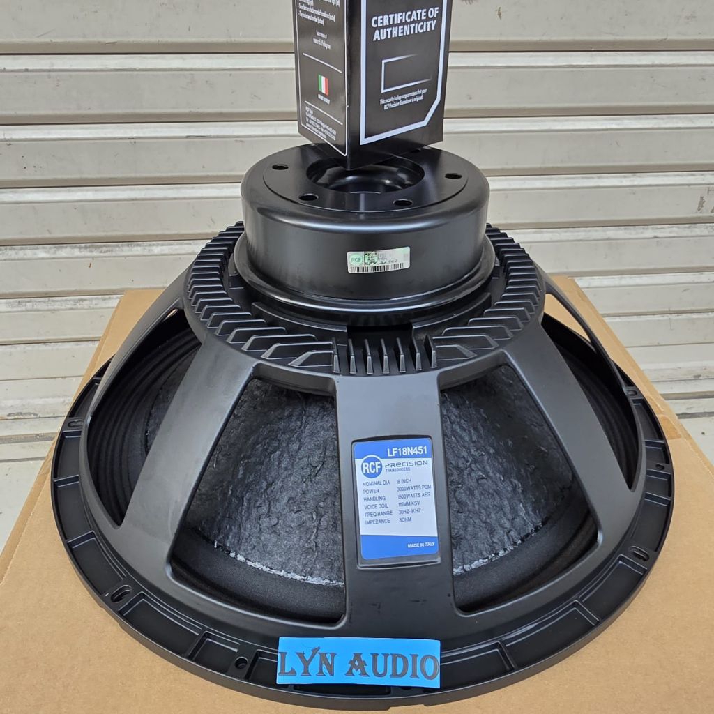 SPEAKER SUBWOOFER RCF NEODYNINIUM LF18N451 VOICE COIL 4,5 INCH BEST QUALITY 18 INCH 18N451
