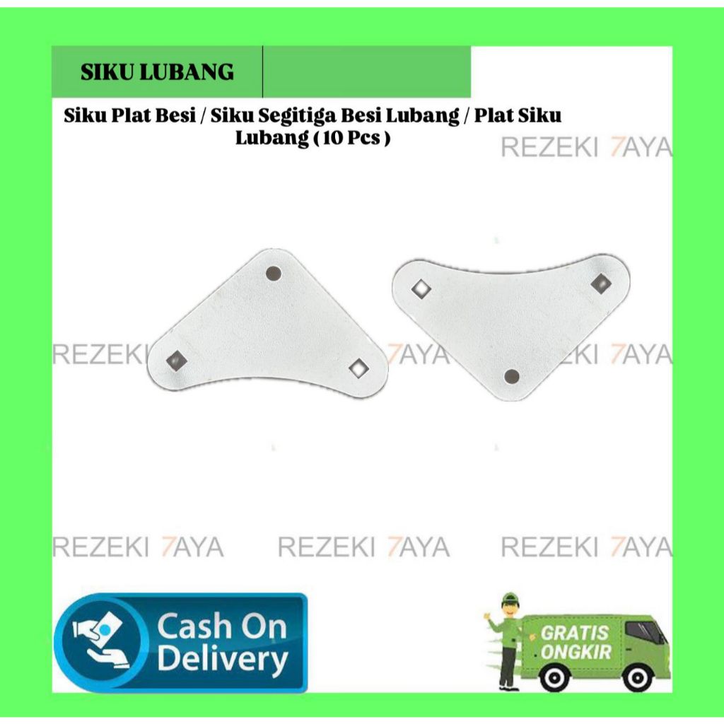 Siku Plat Besi / Siku Segitiga Besi Lubang / Plat Siku Lubang ( 10 Pcs )