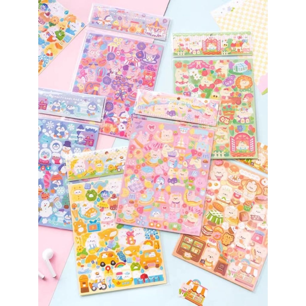 

2 lembar STICKER DIY DECOR BEAR KAWAII CUTE / STIKER JOUNAL ESTETIK HN-66
