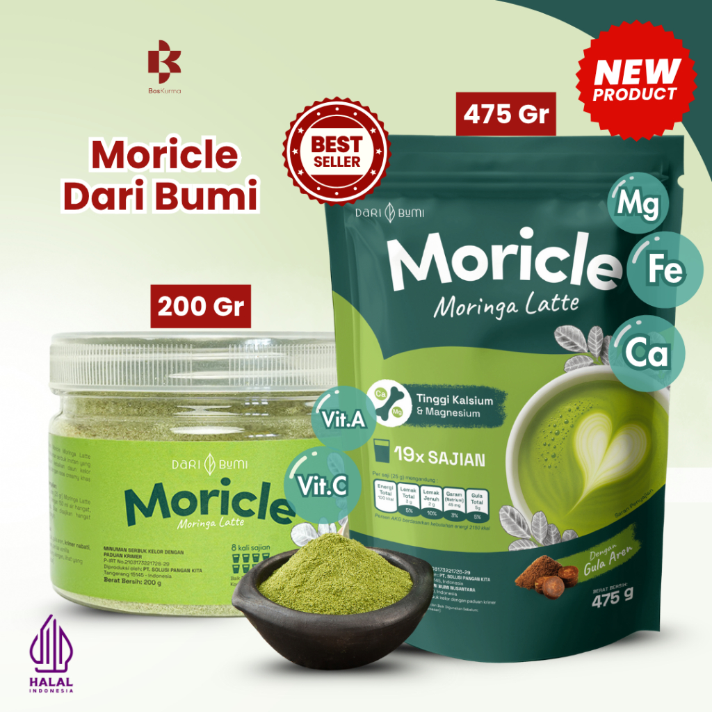 

[Moricle] Moringa Latte Dari Bumi Minuman Bubuk Daun Kelor Latte Premium