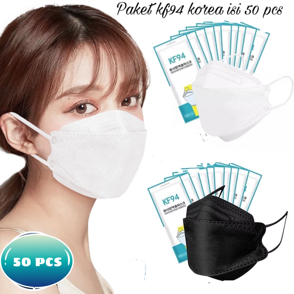 MASKER KF94 PAKET HEMAT 5 PACK ( 50 PCS ) PAKET HEMAT BUNDLE USAHA MASKER KF94 KF 94 ISI 10 MODEL KO