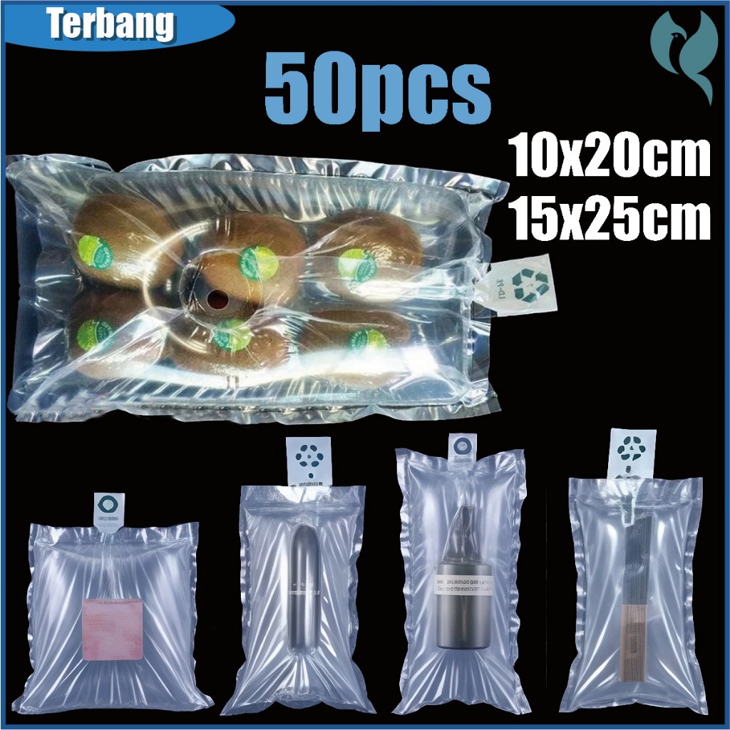 

Paket 50 Kantong Angin Gelembung Dua Lapis Tebal, Bag in Bag Inflatable, Ukuran 10×20cm & 15×25cm