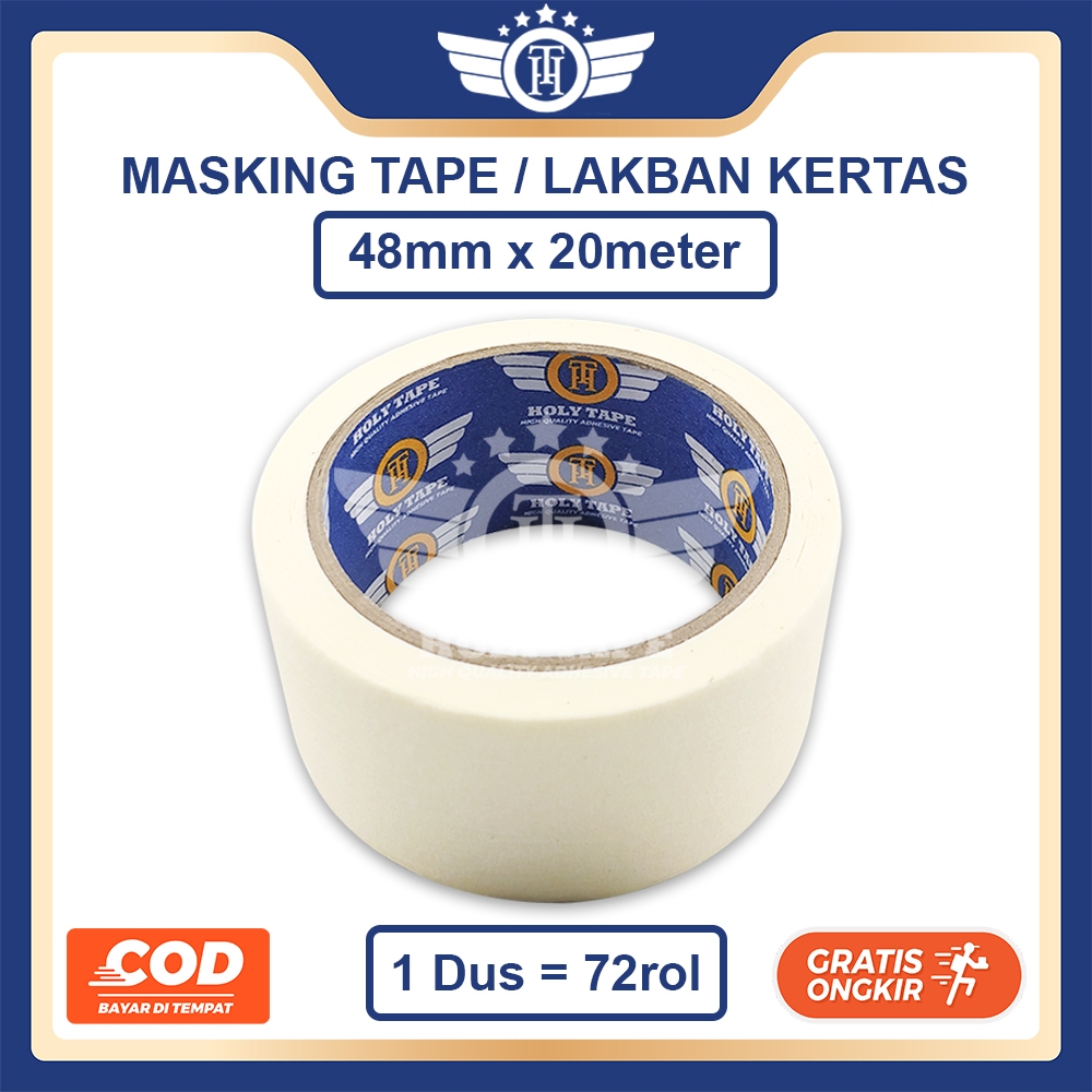 

LAKBAN KERTAS / MASKING TAPE 2 inch ( 48 MM x 20 METER ) HOLYTAPE