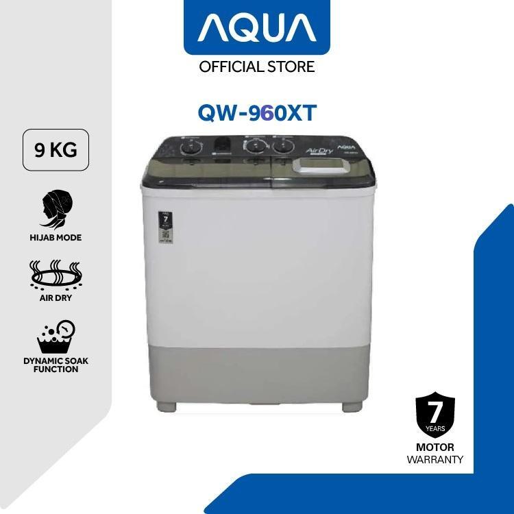 Aqua Mesin Cuci 9KG 2 Tabung Hijab Series QW-960XT