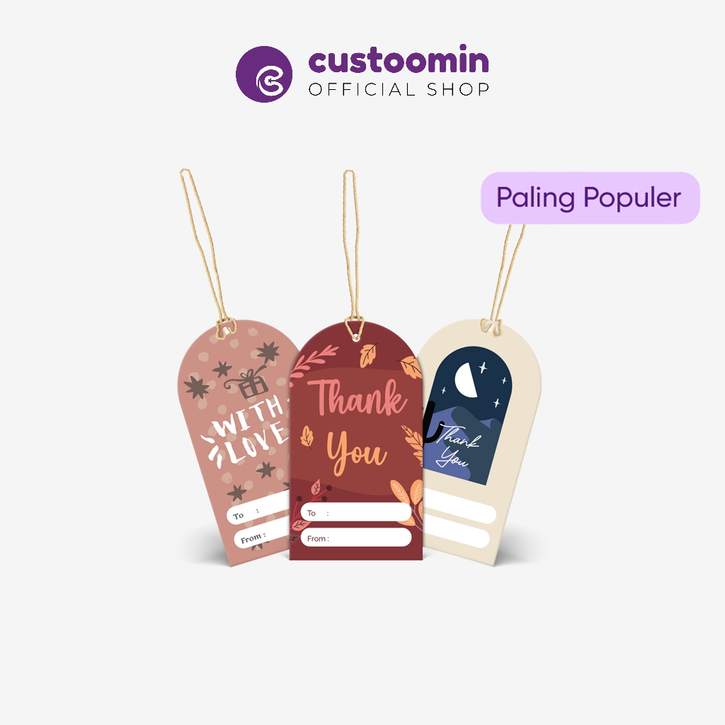 

Custoom.in - Hangtag Upper Rounded (Ukuran 5x9 cm) - Aesthetic Tag - Label Lucu