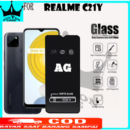 Tempered Glass Realme C21,C21Y Anti Gores Anti Glare Full Layar Anti Pecah