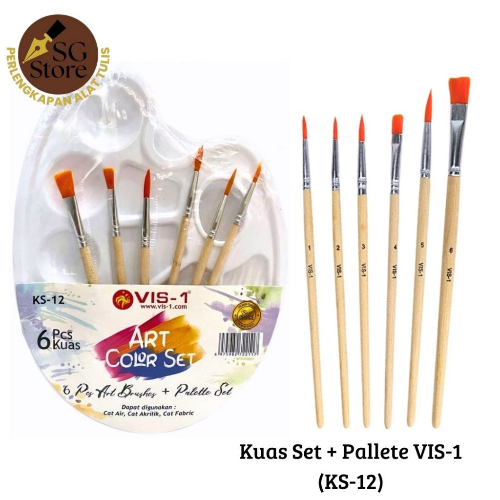 

Kuas Set + Pallete KS-12 / Kuas Set Melukis / Art Brush Set