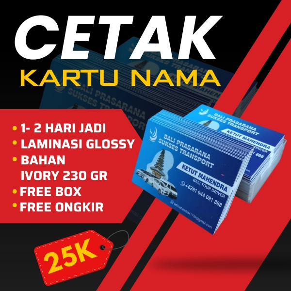 

Cetak Kartu Nama Laminasi Glossy isi 100 pcs + Free Box / Cetak Kartu Nama / Bussines Bard Termurah