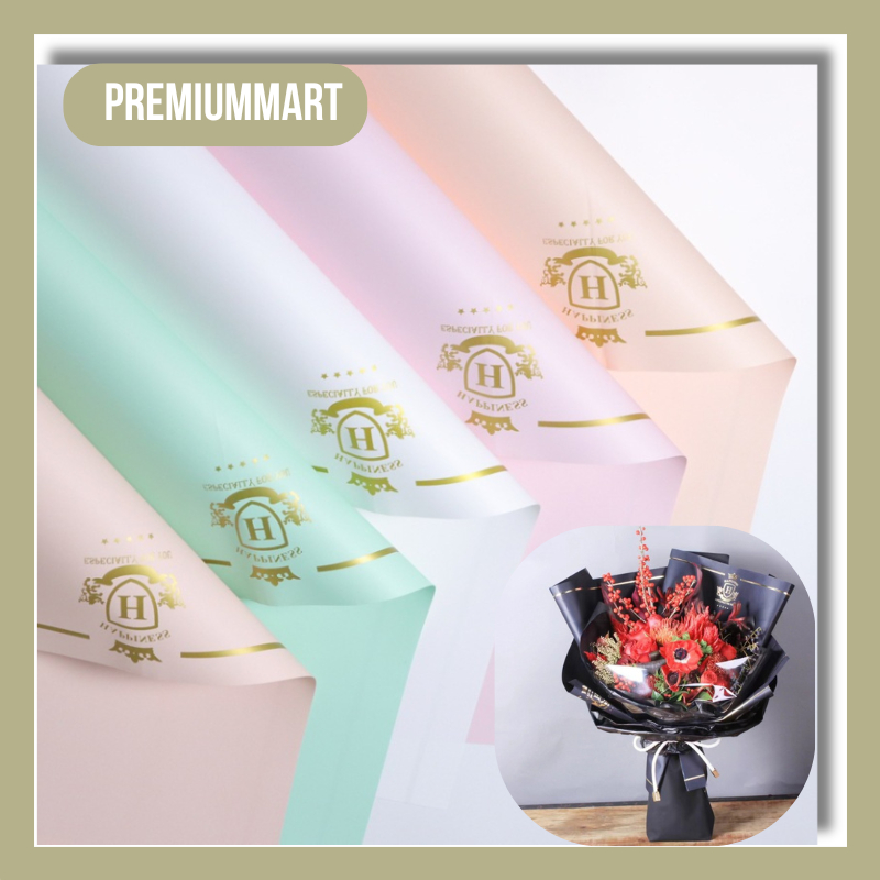 

Flower Wrapping Paper Crown List Gold Bunga Cellophane Kertas Buket Bunga Solid Florist KB084