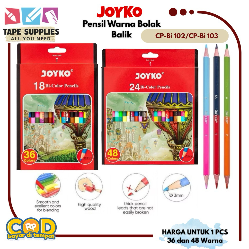 

Pensil Warna JOYKO BOLAK BALIK 36/48 WARNA