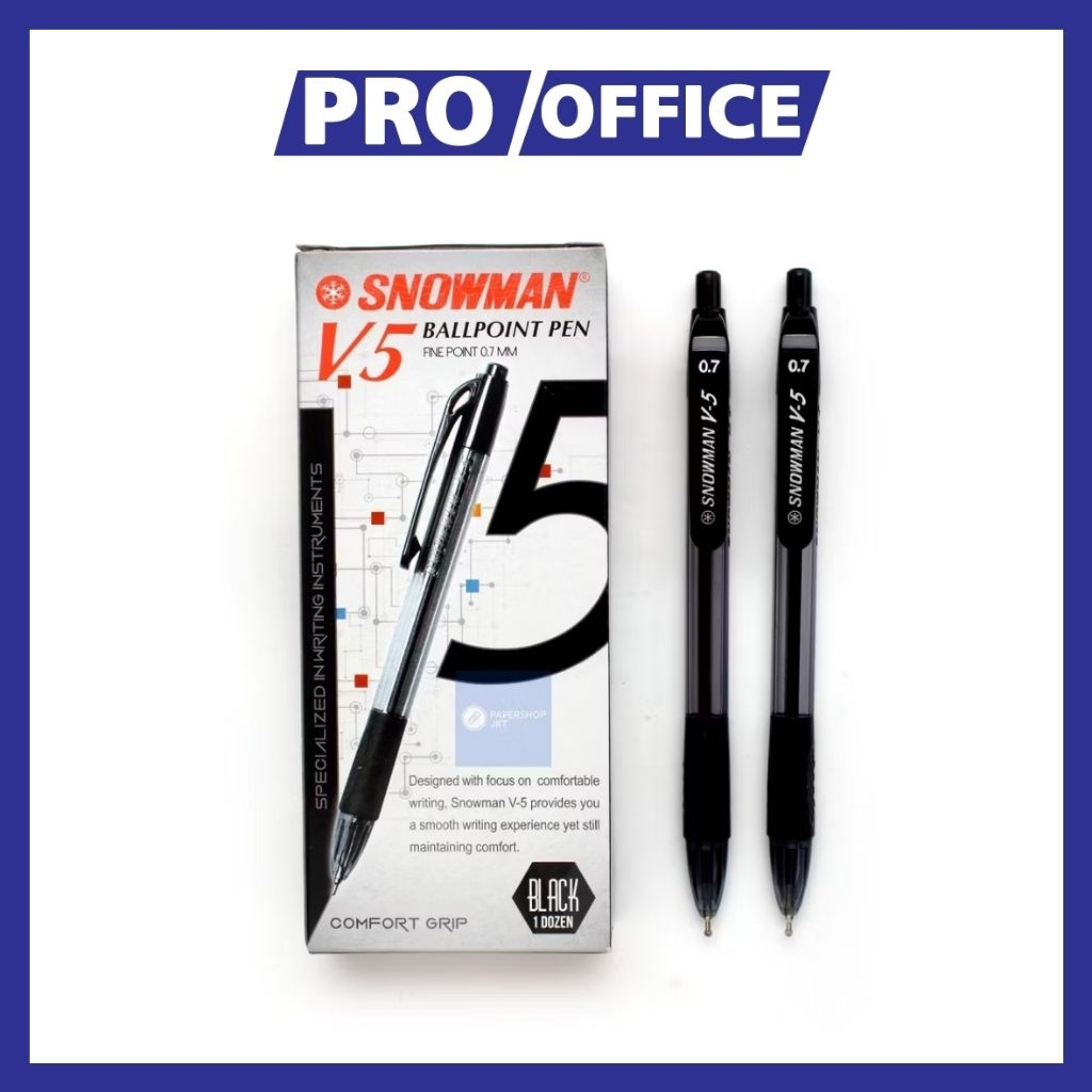 

ProOffice - SNOWMAN - Pulpen Ballpoint V5 0.7mm - Lusin