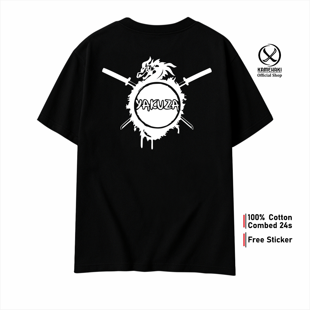 KAMEHAKI Kaos Distro YAKUZA db/ Kaos Mafia Jepang / Baju Distro Pria Wanita / Kaos Anime / Tshirt Pr