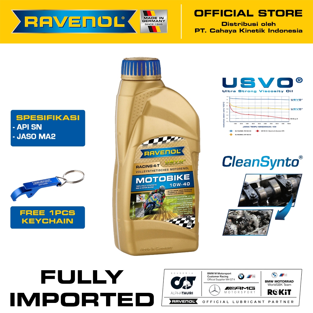 Oli Motor Ravenol Motobike Racing 4-T 10W-40 1L (Made in Germany)