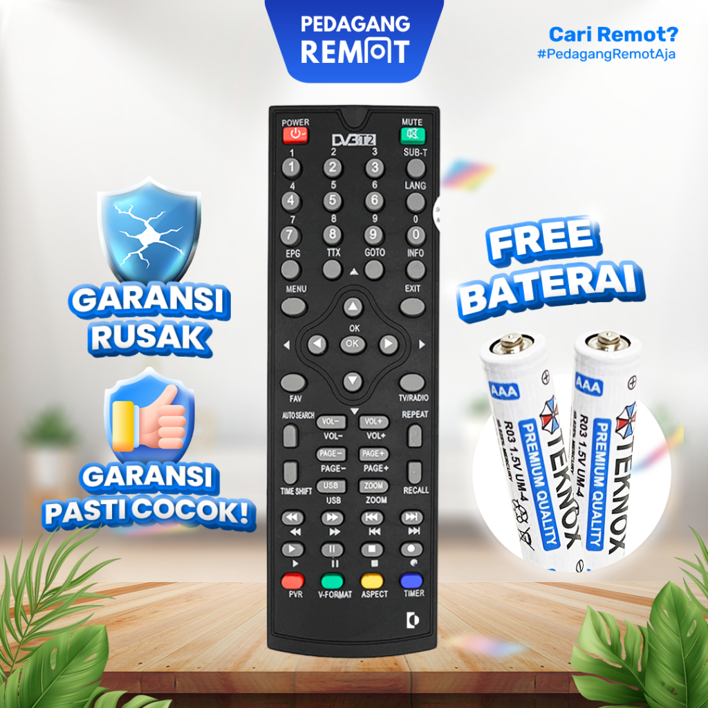 Remot Remote STB DVB T2 Receiver Parabola Rinrei DRN-511W / DRN-511A