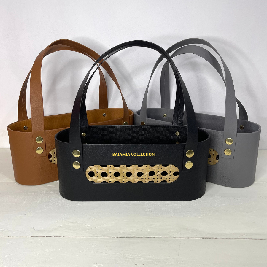 Tas Rinjing Anyaman Bambu Tas Wanita Kulit Sintetis