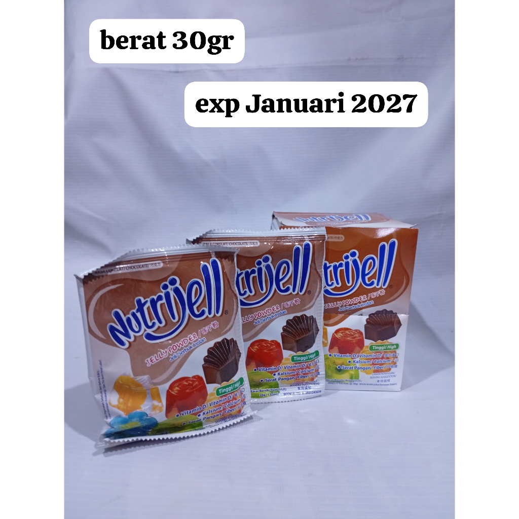 

NutriJell Coklat 30 Gr 1 Box Isi 12 Pcs - 30Gr Pak Sachet Puding Jelly