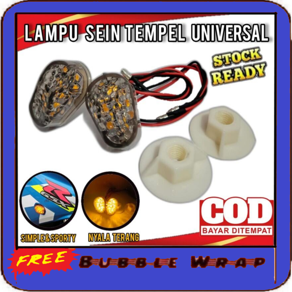 Sein Tempel LED Lampu Sen Tempel Oval Universal Buat Gsx R15 v3 Cbr150r Ninja Rr Mono Ninja 250 Karb