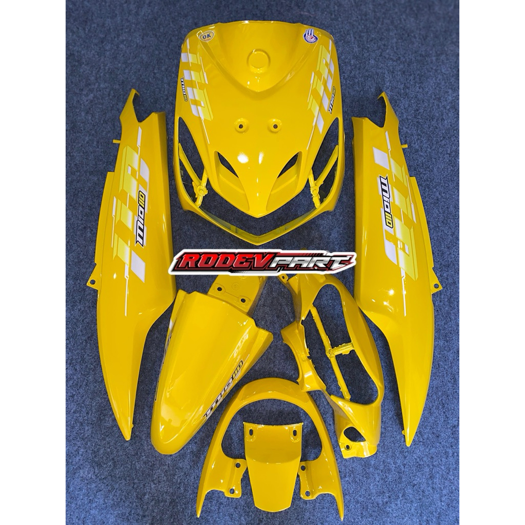 FULLSET BODY HALUS BODI YAMAHA MIO SMILE MIO NEW WARNA KUNING SET STRIPING 110 TRANSPARAN PREMIUM PL