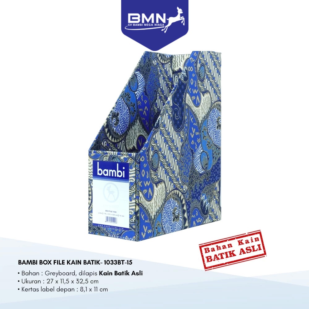 

Bambi Magazine File / Box File Batik Asli – 1033BT Medium Blue