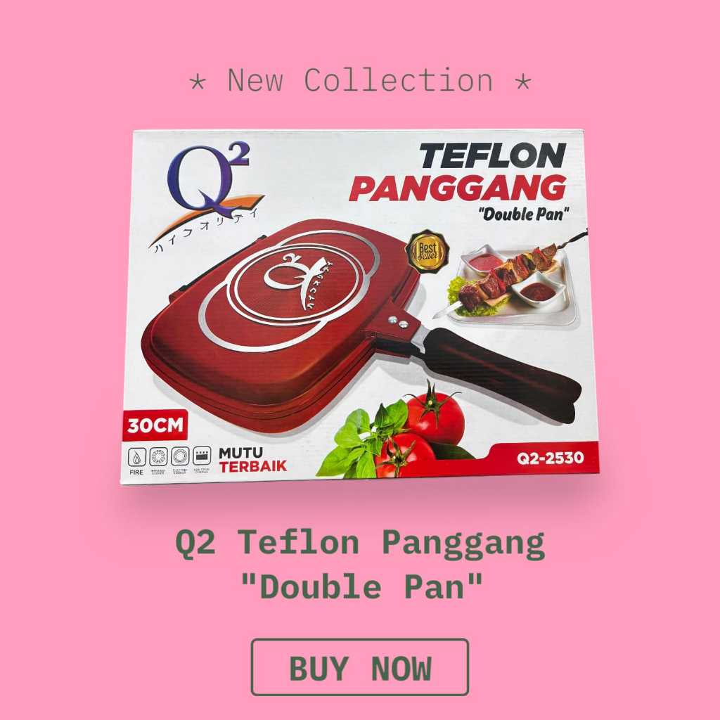 TEFLON PANGGANG DOUBLE GRILL PAN 30 CM Q2-2530