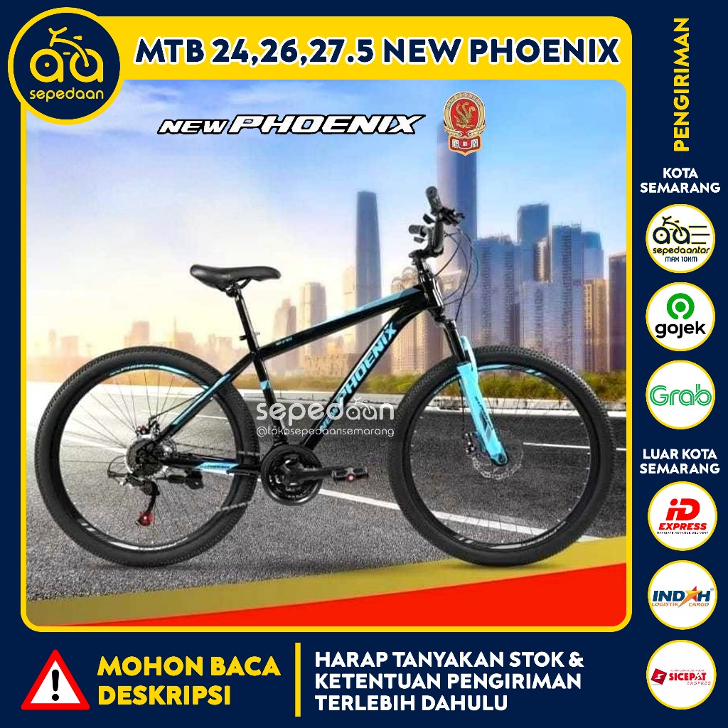 Sepeda Gunung Anak Dewasa MTB 24 26 27.5 NEW PHOENIX - Rem Cakram Cowok Laki-laki