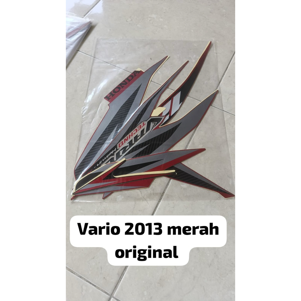 ORIGINAL STRIPING STIKER LIS BODY MOTOR HONDA VARIO KZR 125 TAHUN 2013 MERAH