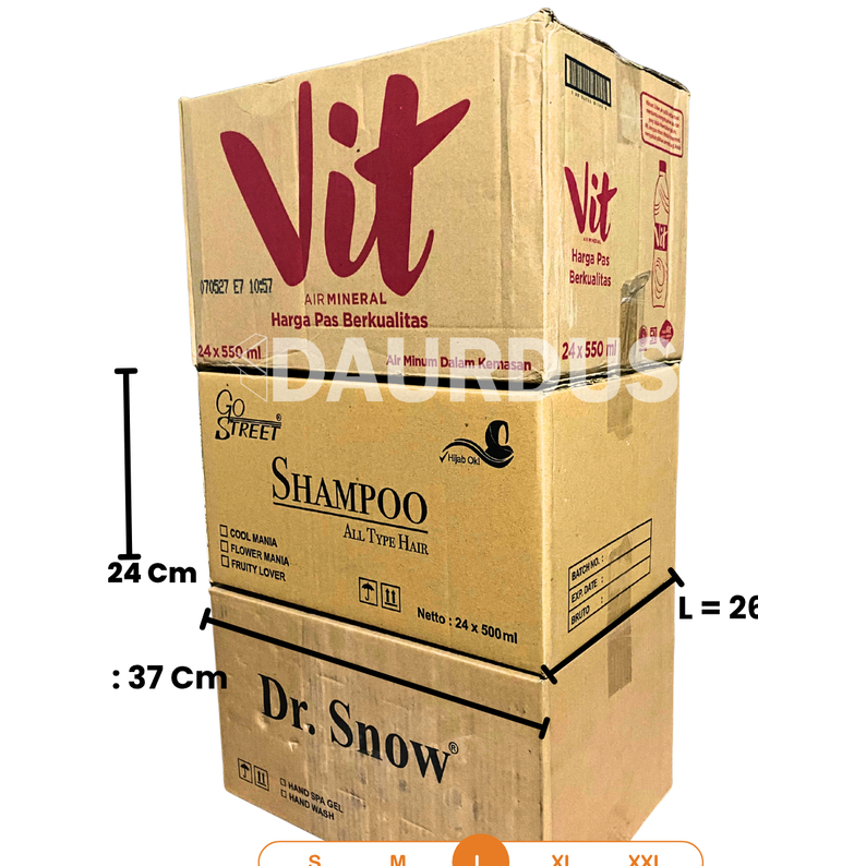 

Kardus Bekas Baru | Kardus Packing | Box | Vit Botol 550 Ml (37x26x24)