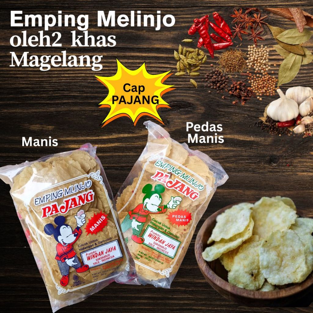 

Emping Melinjo Pajang Mentah 250 Gram Mlinjo Belinjo Pedas Manis/Manis/ Asli Solo