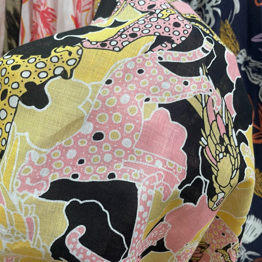 kain katun motif - kain katun pure linen motif karakter premium - kain katun linen original dzb