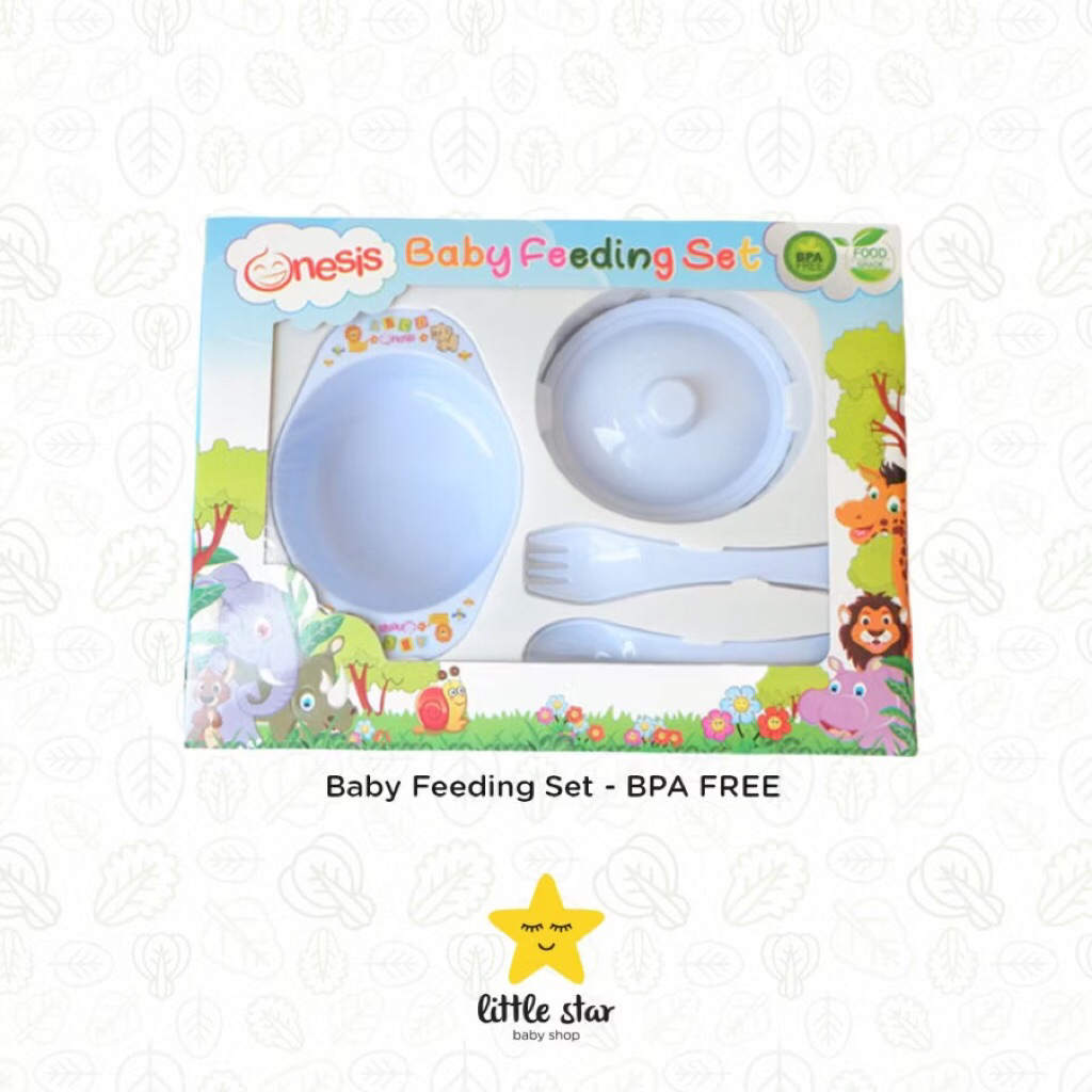Perlengkapan makan Baby Feeding Set Onesis - Alat Makan Bayi set Makan Anak  BPA FREE - Onesis Mangk
