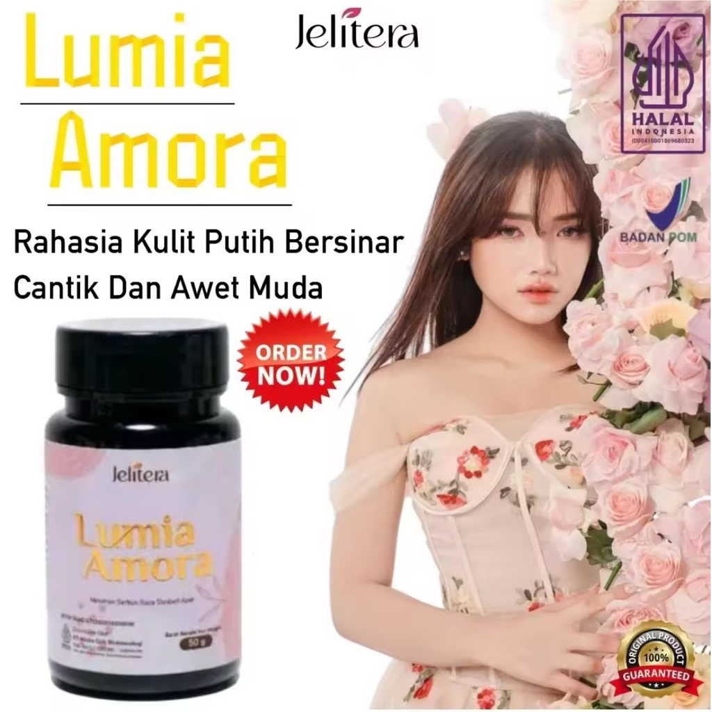 [TERLARIS] JELITERA LUMIA AMORA | PEMUTIH BADAN AMPUH | PEMUTIH BADAN PERMANEN | COLLAGEN DRINK RASA