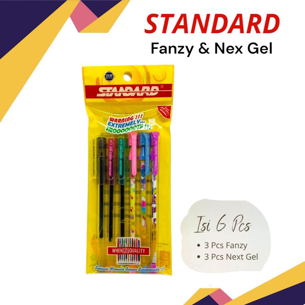 

Pulpen Gel Standard Fanzzy Next gel isi 6 pcs