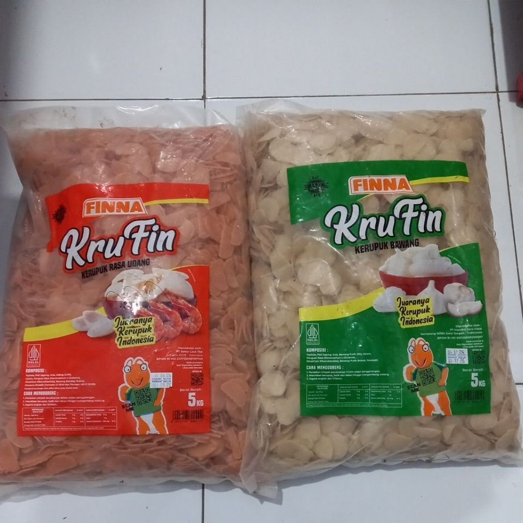 

KERUPUK UDANG KERUPUK BAWANG MERK FINNA 500GRM