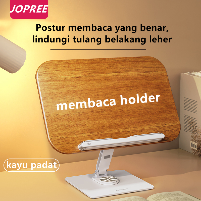 

New JOPREE YD-10 360° Buku holder Penyangga buku Rotasi 360° Terbuat dari kayu Sangat stabil Dapat disesuaikan ketinggian dan sudutnya Membaca holder Membaca stand