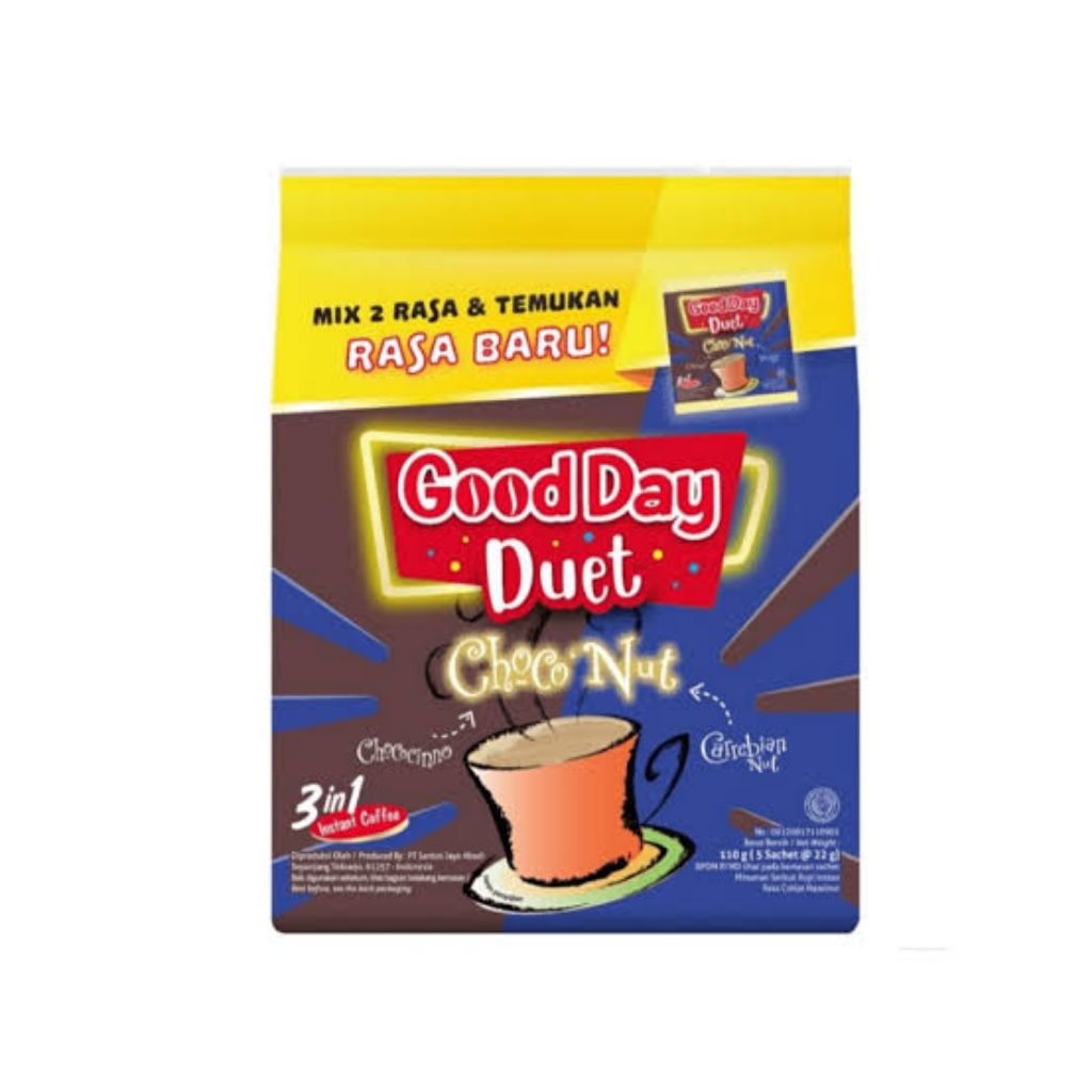

Good Day Kopi Instant 3 in 1 Duet Choco’Nut 5X22gr