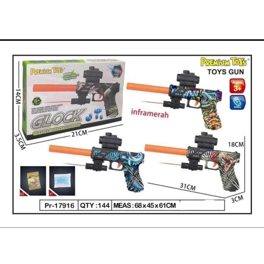 Mainan anak Handgun Watergel mainan Glock Water Gel Laser Maiana anak Toy