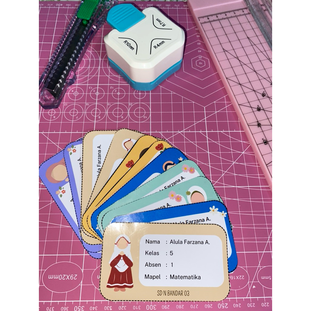 

Stiker custom, stiker nama/kelas/mapel