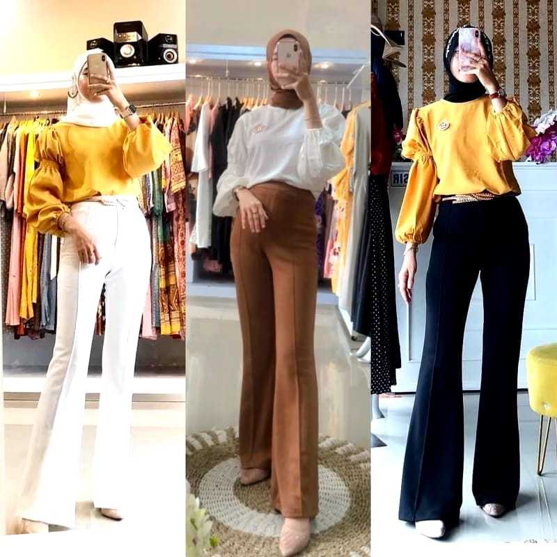 Celana Cutbray Scuba Premium Tebal Highwaist Cutbray Wanita Terbaru Celana Cutbray Cewek Cutbray Scu