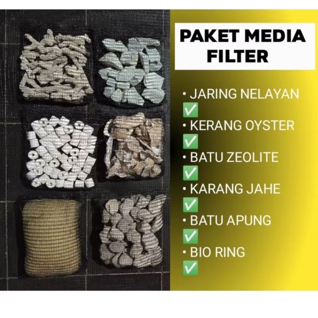 Sepaket media filter aquarium talang tong filter box filter