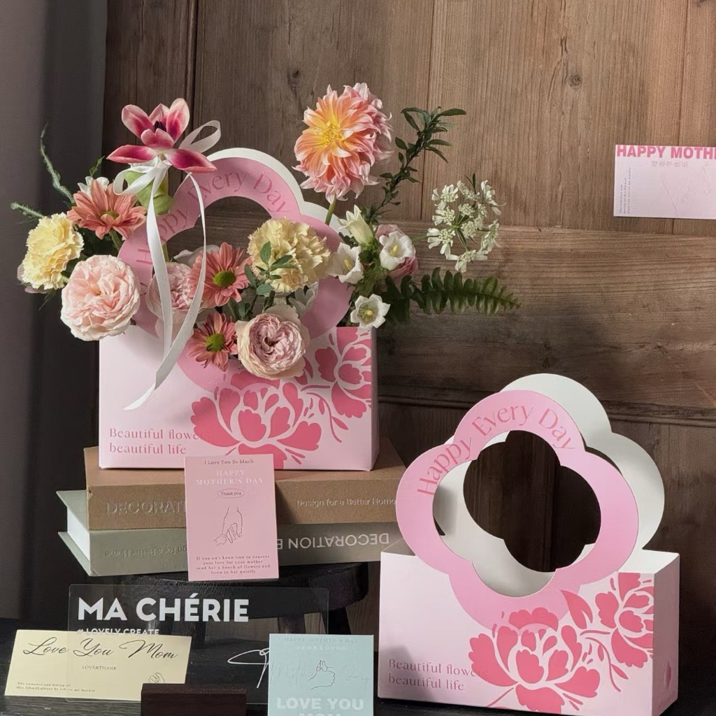 

[BOX ONLY] Happy Everyday Flower Box | Box Bunga Korea | Handy Bag Flower | Hiasan Dekorasi