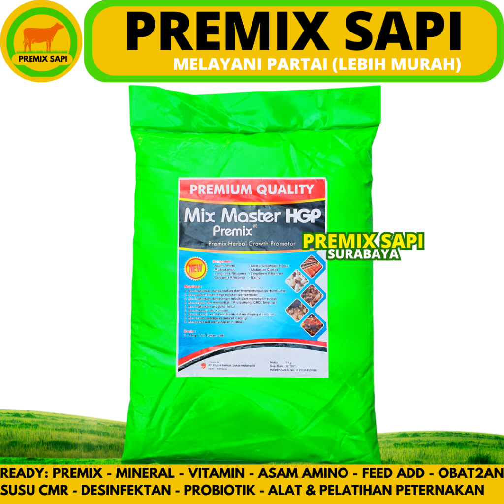 MIX MASTER PREMIX HGP 1KG - Herbal Growth Promotor HGP Pemacu Pertumbuhan Ternak Ayam Bebek Puyuh