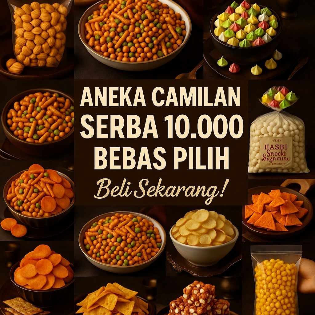 

Paket Snack 10 Ribu Bebas Pilih hasbi snack | Keripik, Kacang, Kerupuk & Manisan