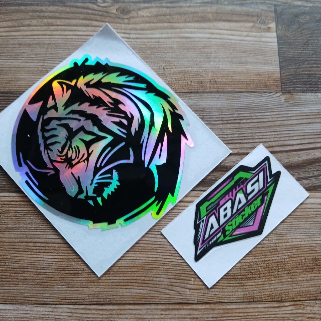 

sticker cutting harimau sticker singa size 10x10cm ,prin cut
